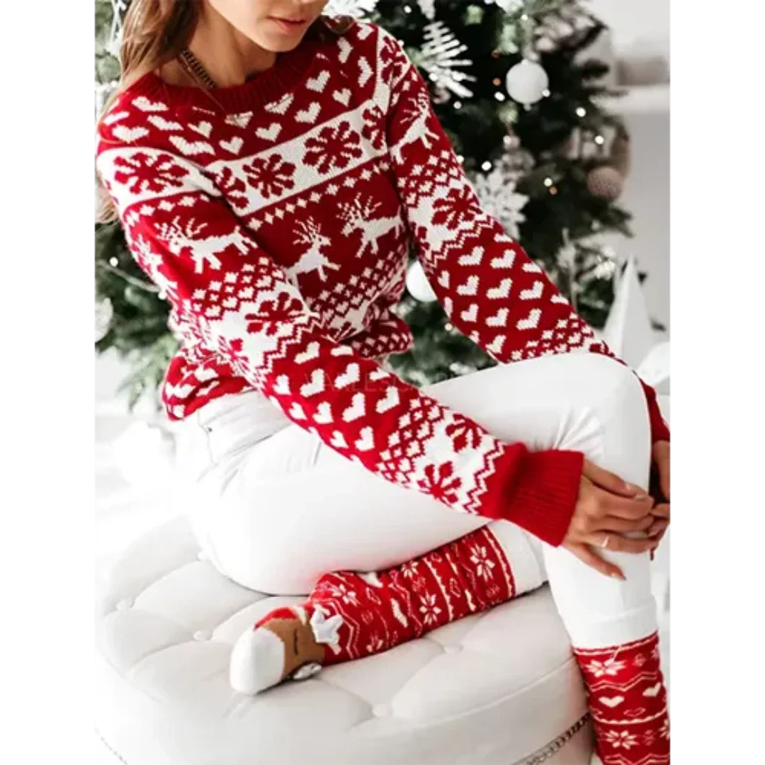 Klauseyin | Reindeer Knit Christmas Sweater for Women | Warm 3