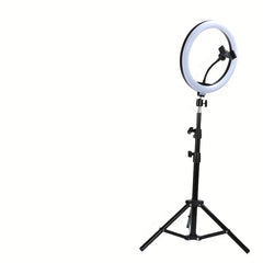 LED ring light with adjustable tripod and telephone holder for selfies and video recording 3