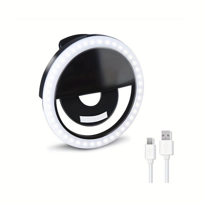 LED selfie ring light with rechargeable battery -perfect circle light for make -up and photography, compatible with telephones and computers 4