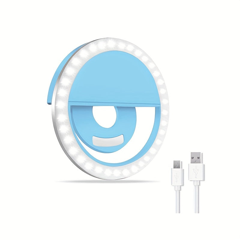 LED selfie ring light with rechargeable battery -perfect circle light for make -up and photography, compatible with telephones and computers 6