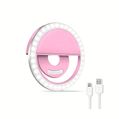 LED selfie ring light with rechargeable battery -perfect circle light for make -up and photography, compatible with telephones and computers 7