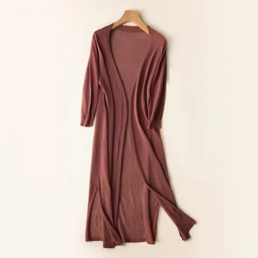 Lightweight long cardigan for women | Open front 0
