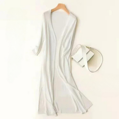 Lightweight long cardigan for women | Open front 8