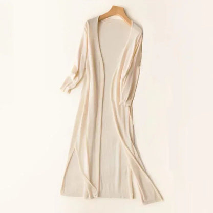 Lightweight long cardigan for women | Open front 9