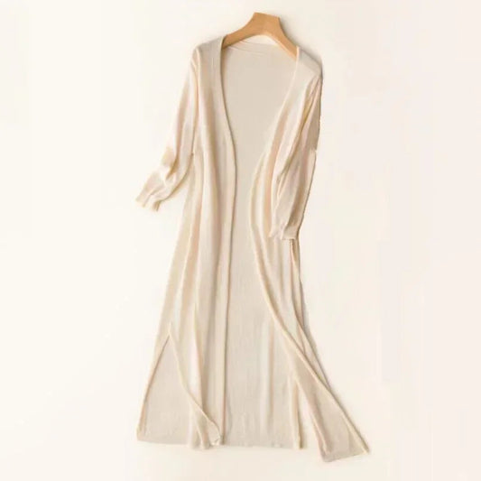 Lightweight long cardigan for women | Open front 9