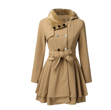 Liza | Elegant Flare Hem Double-Breasted Belted Coat 2