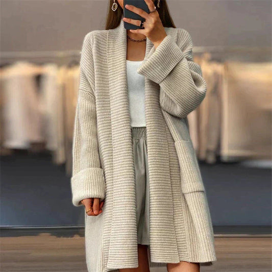 Long Knitted Cardigan For Women | Warm 0