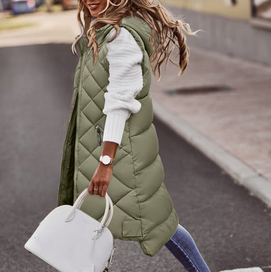 Long hooded vest for women | Winter 0