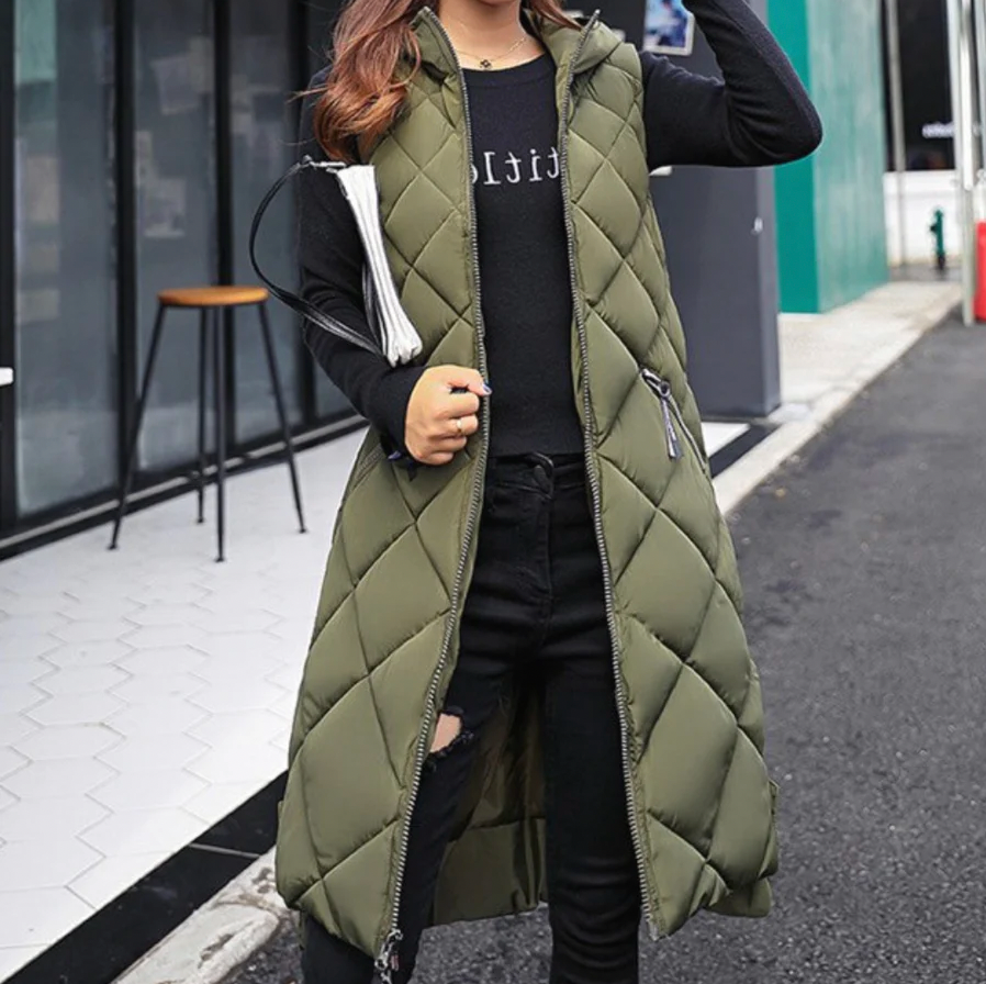 Long hooded vest for women | Winter 1