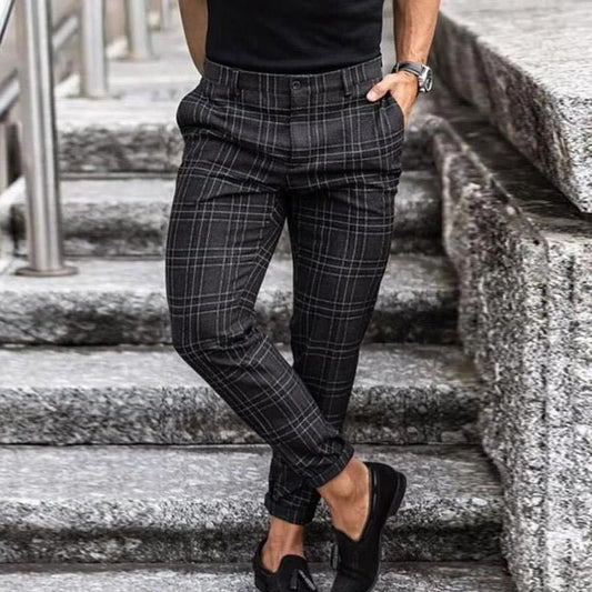 Sascha | Stylish checkered chino pants for men-1