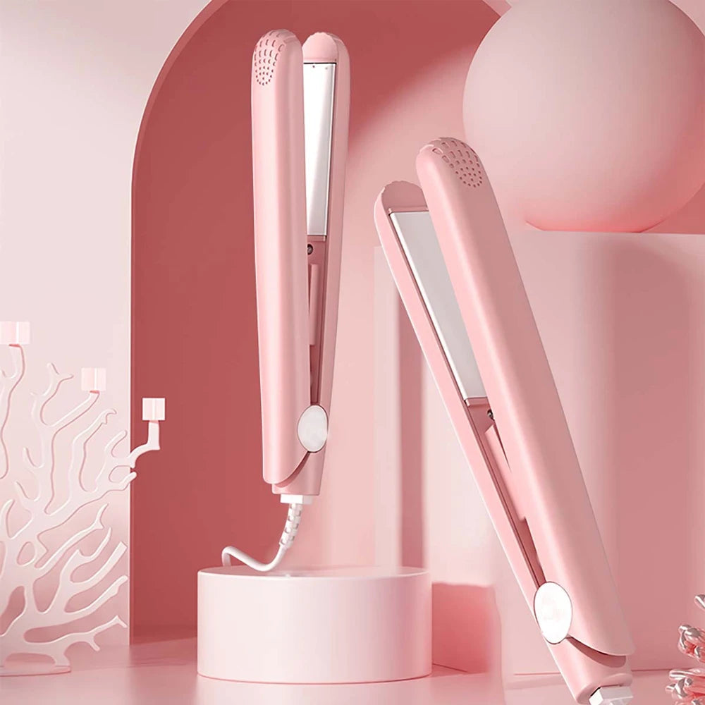 LuxePink - Floating Plate Straightener & Curler 1