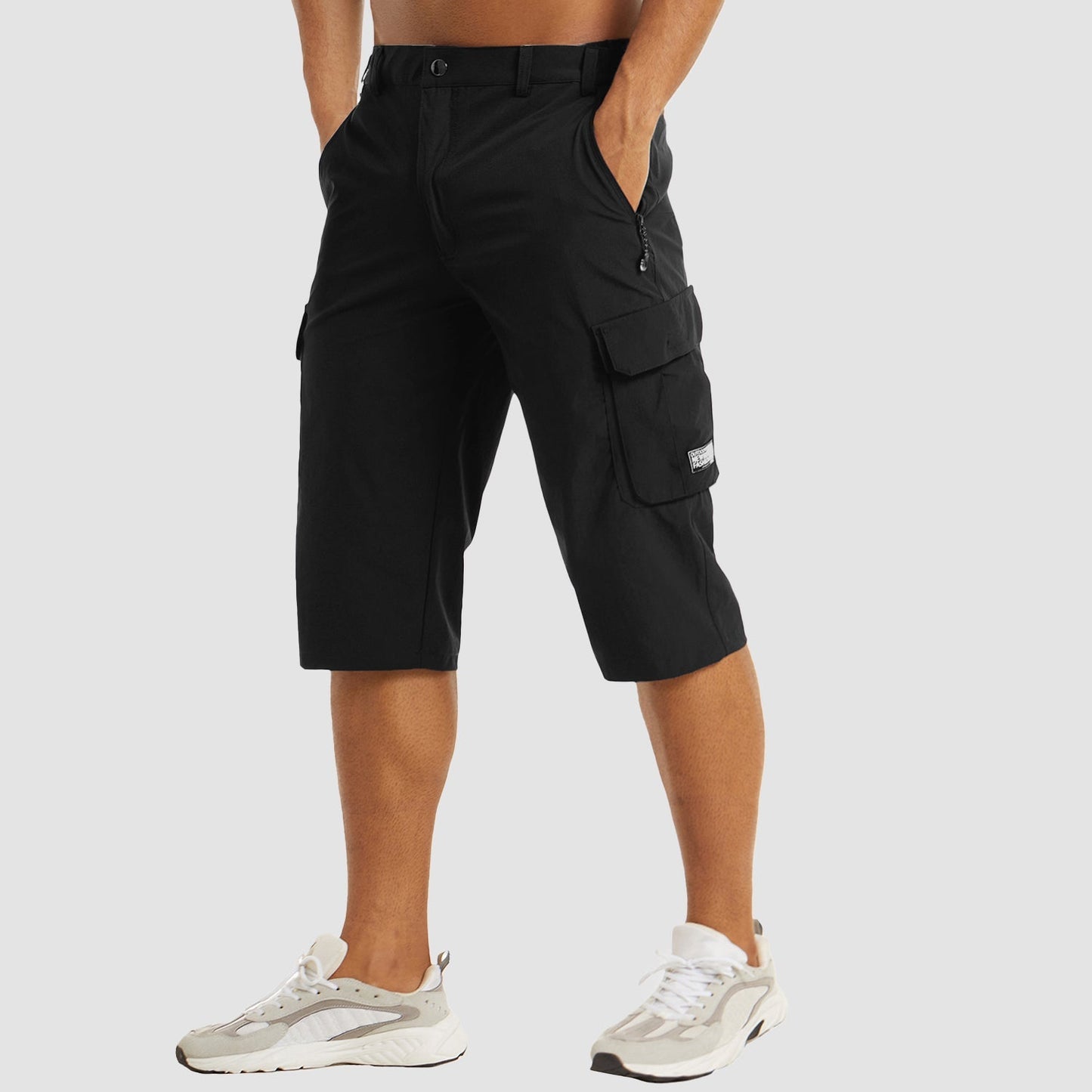  Men's outdoor walking shorts with multifunctional pockets-4