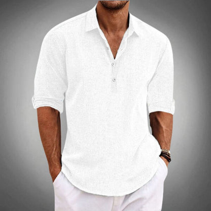 Massimo | Classic Elegant and breathable linen pole, short sleeve 9