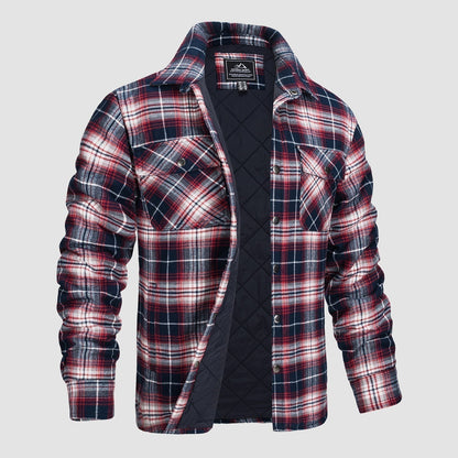 IAN | Thick Checkered Flannel Polo Shirt-5
