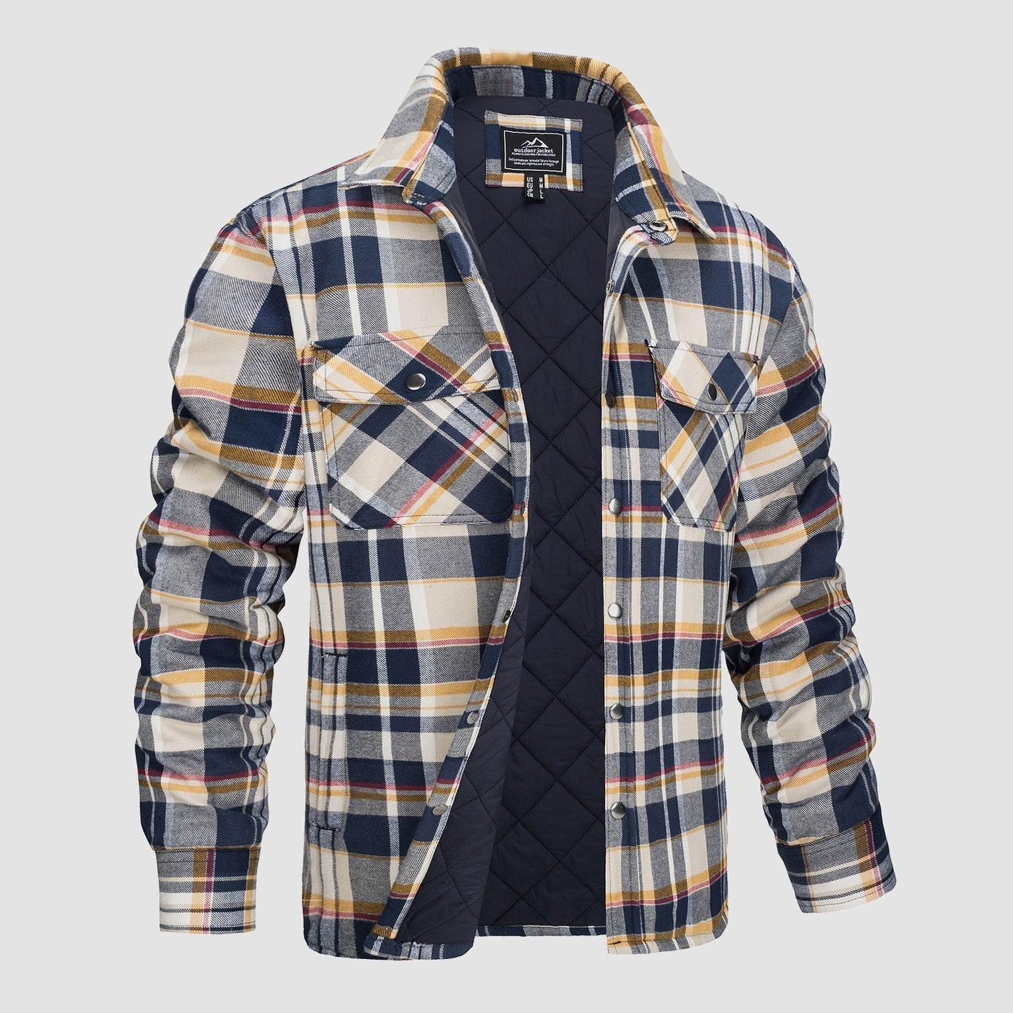 IAN | Thick Checkered Flannel Polo Shirt-2