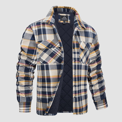 IAN | Thick Checkered Flannel Polo Shirt-2