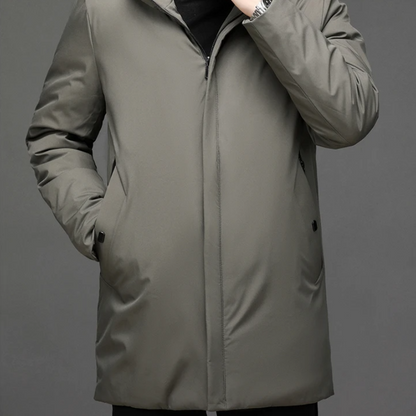 Men's Hooded Zipper Long Winter Jacket | Warm 2