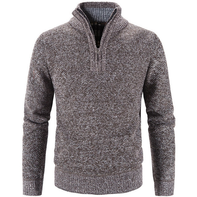 Men’s Knit Pullover Sweater - Wool Blend - Quarter Zip - Ribbed Collar - Classic Fit 3