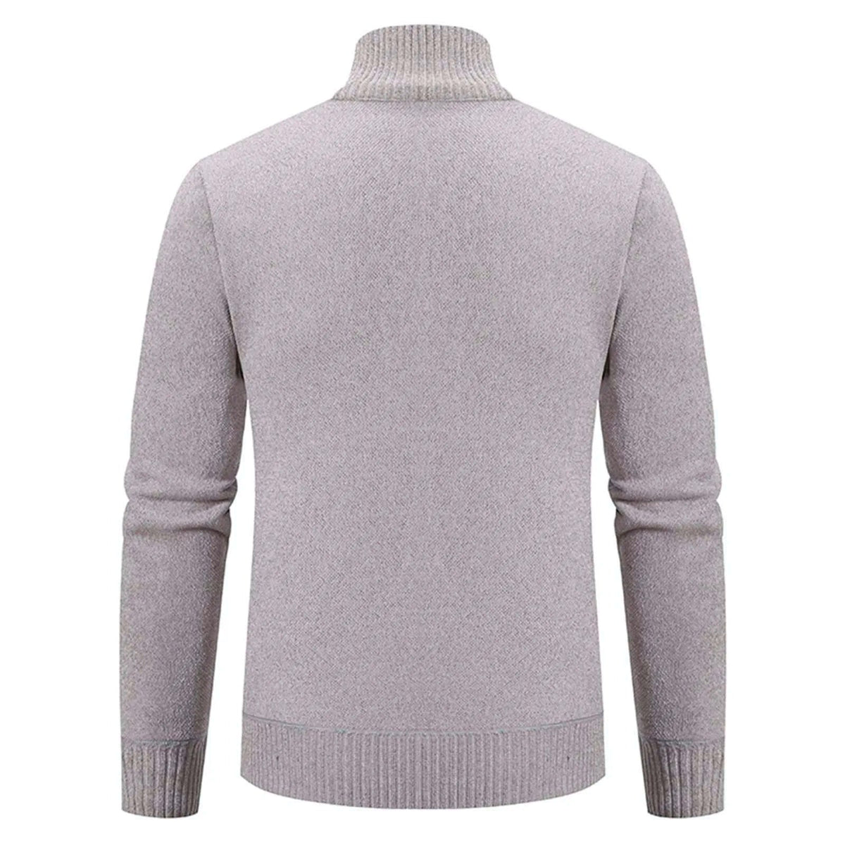 Men’s Knitted Cardigan - Wool Blend - Zip-Up High Neck - Tailored Fit - Ribbed Cuffs 5