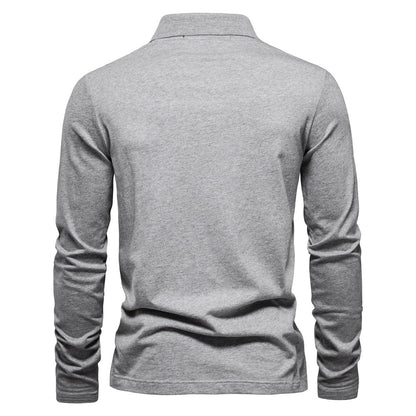 Men’s Long Sleeve Polo Shirt - Half Zip - Smart Casual - Structured Collar 2