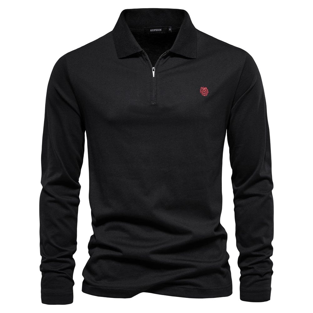 Men’s Long Sleeve Polo Shirt - Half Zip - Smart Casual - Structured Collar 3