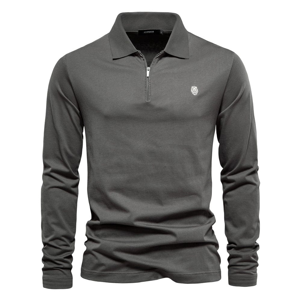 Men’s Long Sleeve Polo Shirt - Half Zip - Smart Casual - Structured Collar 5