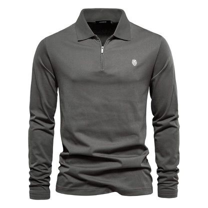 Men’s Long Sleeve Polo Shirt - Half Zip - Smart Casual - Structured Collar 5