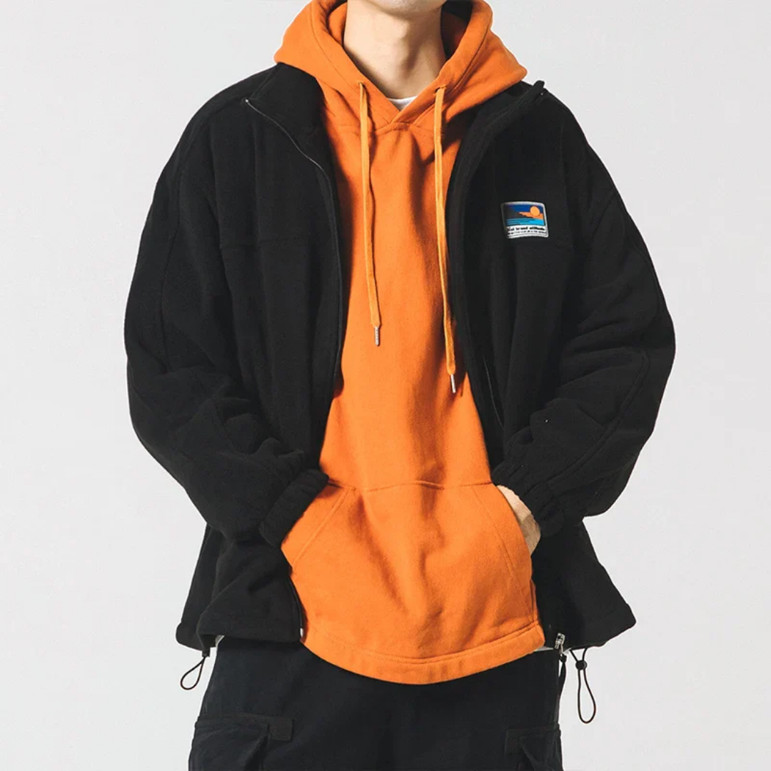Men's Outdoor Zip Down Mock Neck Jacket | Warmth 1
