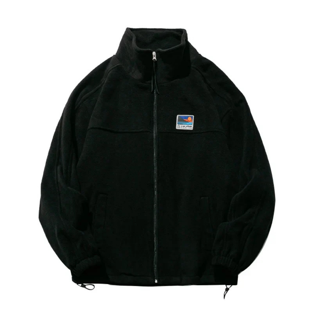 Men's Outdoor Zip Down Mock Neck Jacket | Warmth 2