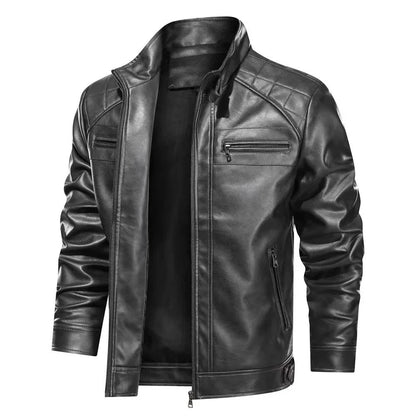Men's Premium Biker Jacket | Black and Brown 0