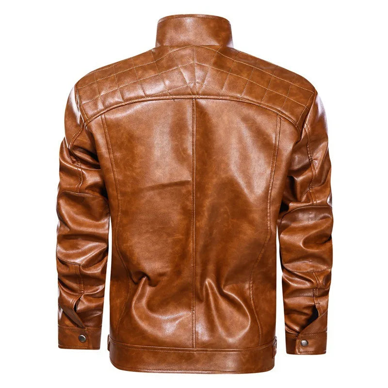 Men's Premium Biker Jacket | Black and Brown 2