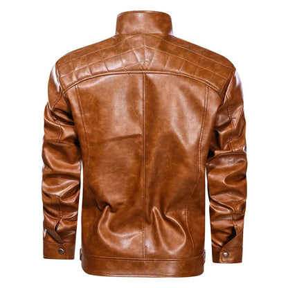 Men's Premium Biker Jacket | Black and Brown 2