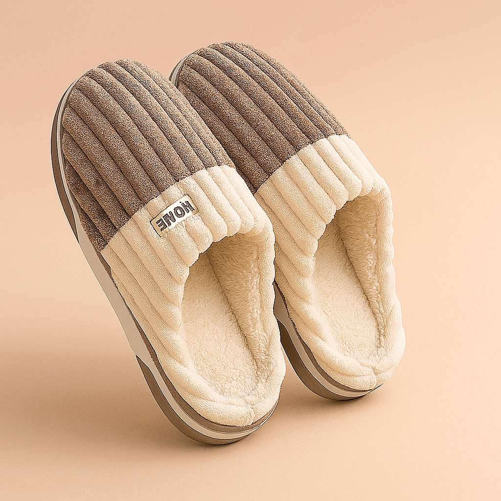 Men's Striped Winter Slippers | Warm Slip-On Home Slippers 3