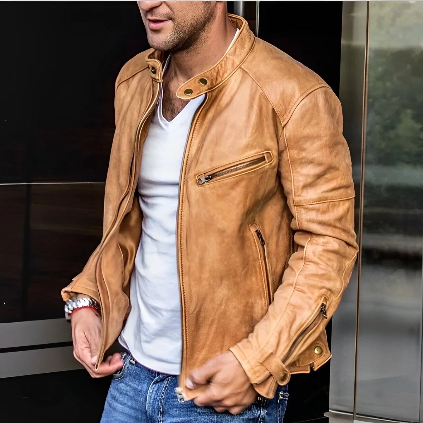Men's Waterproof Jacket with Zipper | Stylish 3