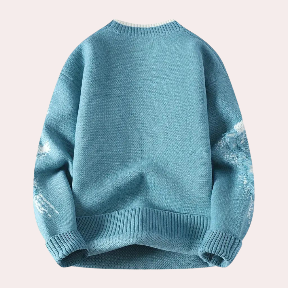 Men's casual distressed knitted sweater 4