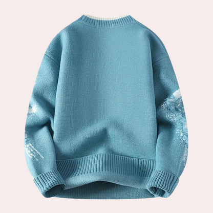 Men's casual distressed knitted sweater 4