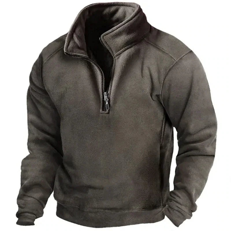 Men's casual half-zip sweatshirt with stand-up collar 0