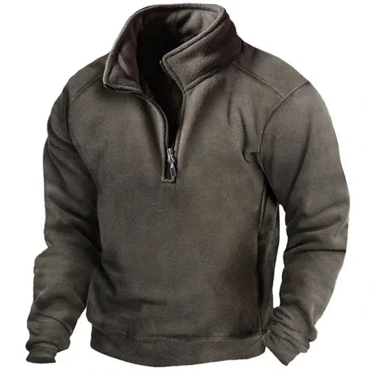 Men's casual half-zip sweatshirt with stand-up collar 0