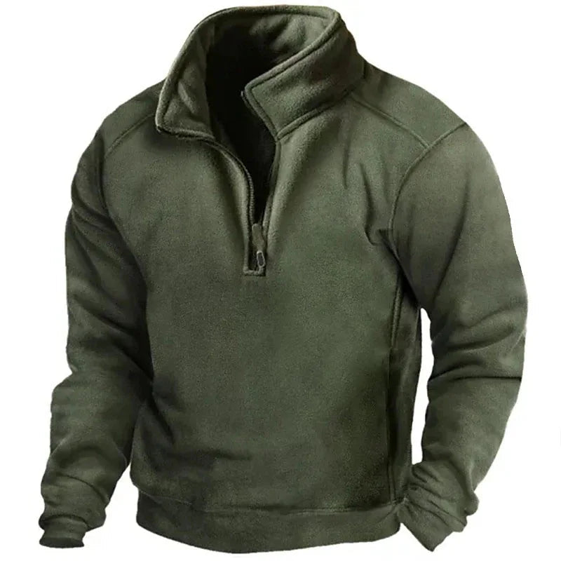 Men's casual half-zip sweatshirt with stand-up collar 1