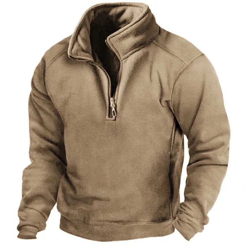 Men's casual half-zip sweatshirt with stand-up collar 2