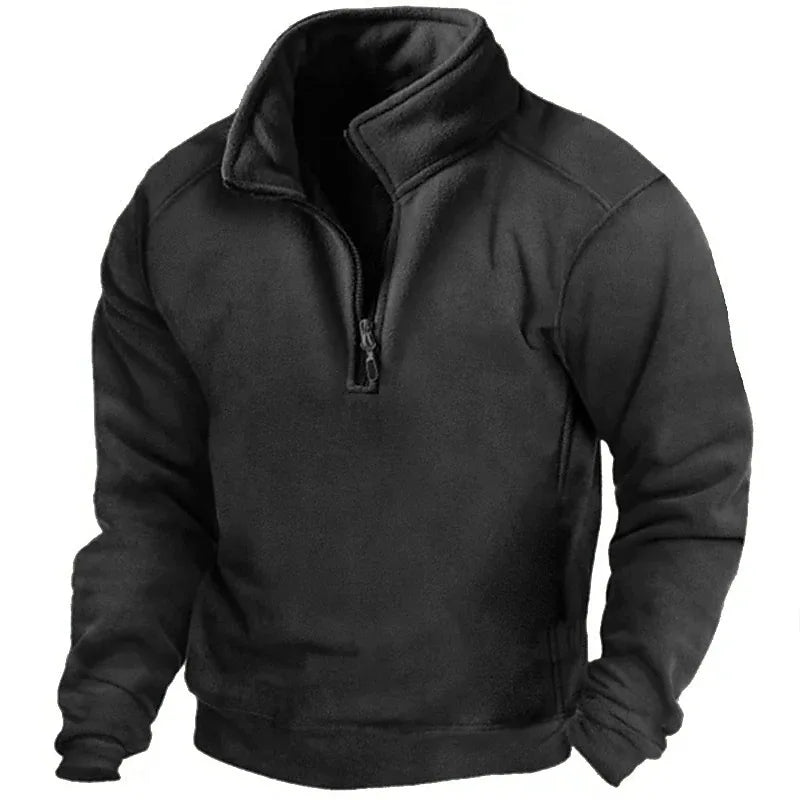 Men's casual half-zip sweatshirt with stand-up collar 3