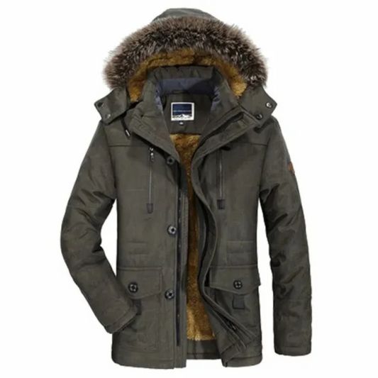 Men's warm winter parka with hood | Zipper 0