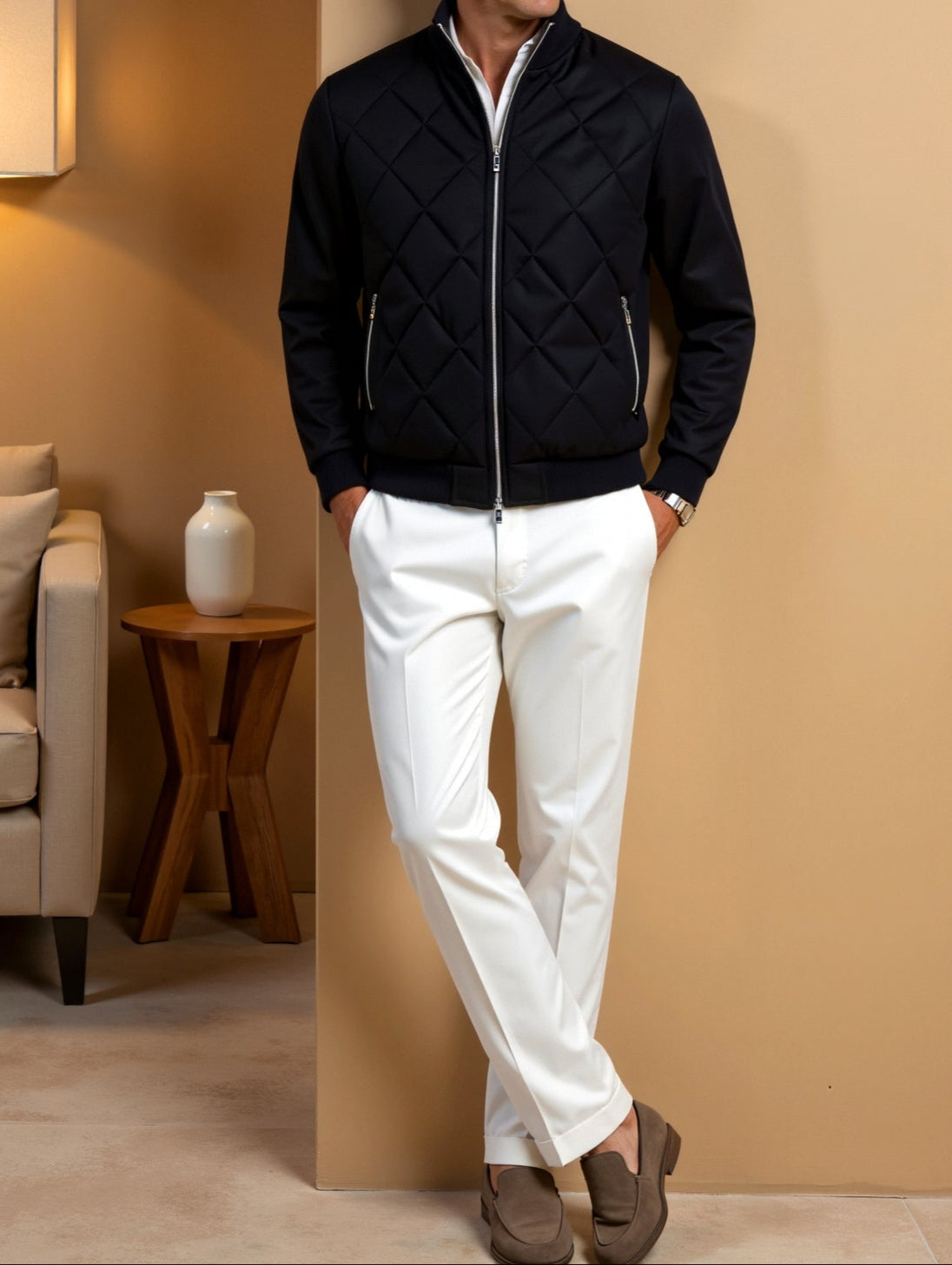 Men's winter quilted jacket | Black 4