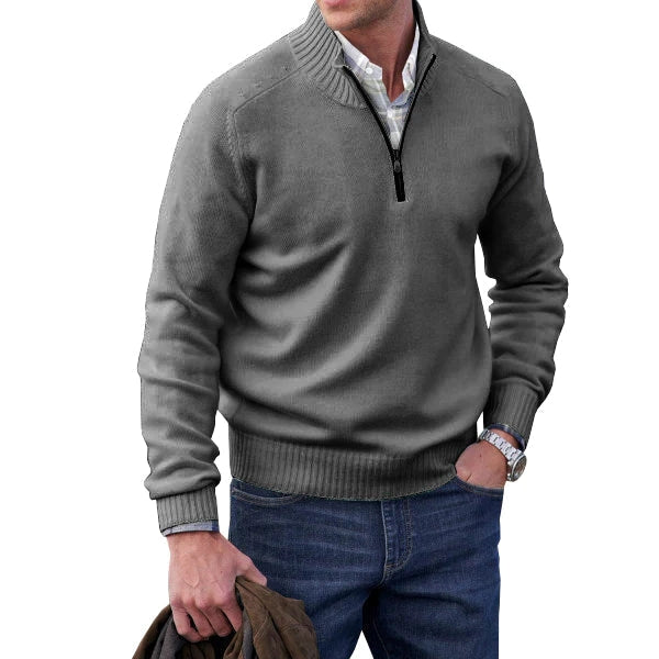Men's zip sweater in cashmere 0
