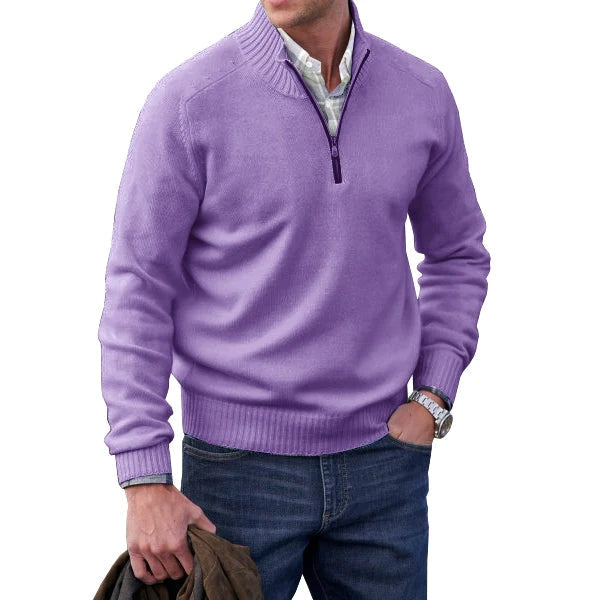 Men's zip sweater in cashmere 2