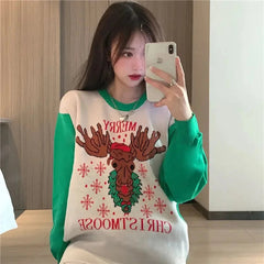 Moonarim | Warm Ugly Xmas Sweater Women | reindeer 0