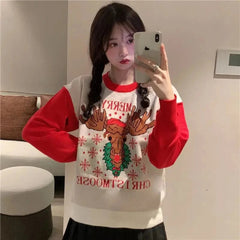 Moonarim | Warm Ugly Xmas Sweater Women | reindeer 1