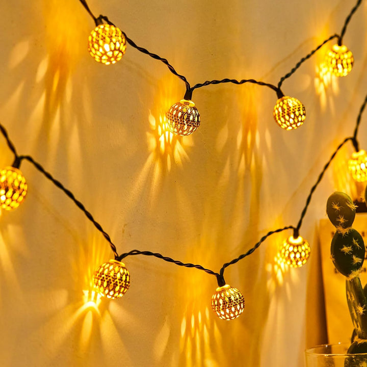 Moroccan Style Waterproof Solar String Lights - SunGlow Strings 1