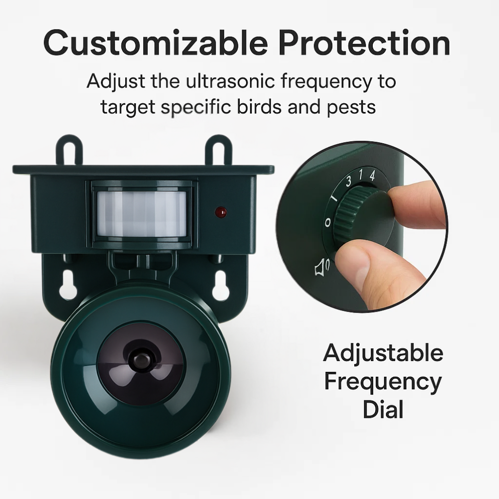 Motion Sensor Bird Deterrent for Crows: Ideal Pigeon Repeller with Sound Scarer 4