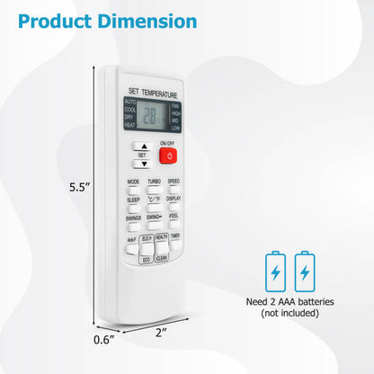 Multi-brand air conditioner remote control – Universal AC controller with quick setup | Convenient replacement | For home and work areas 5
